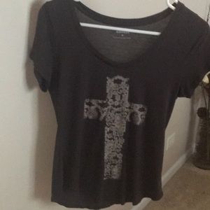Express Clark gray cross tee